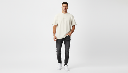 AURA Oversized faded Bone