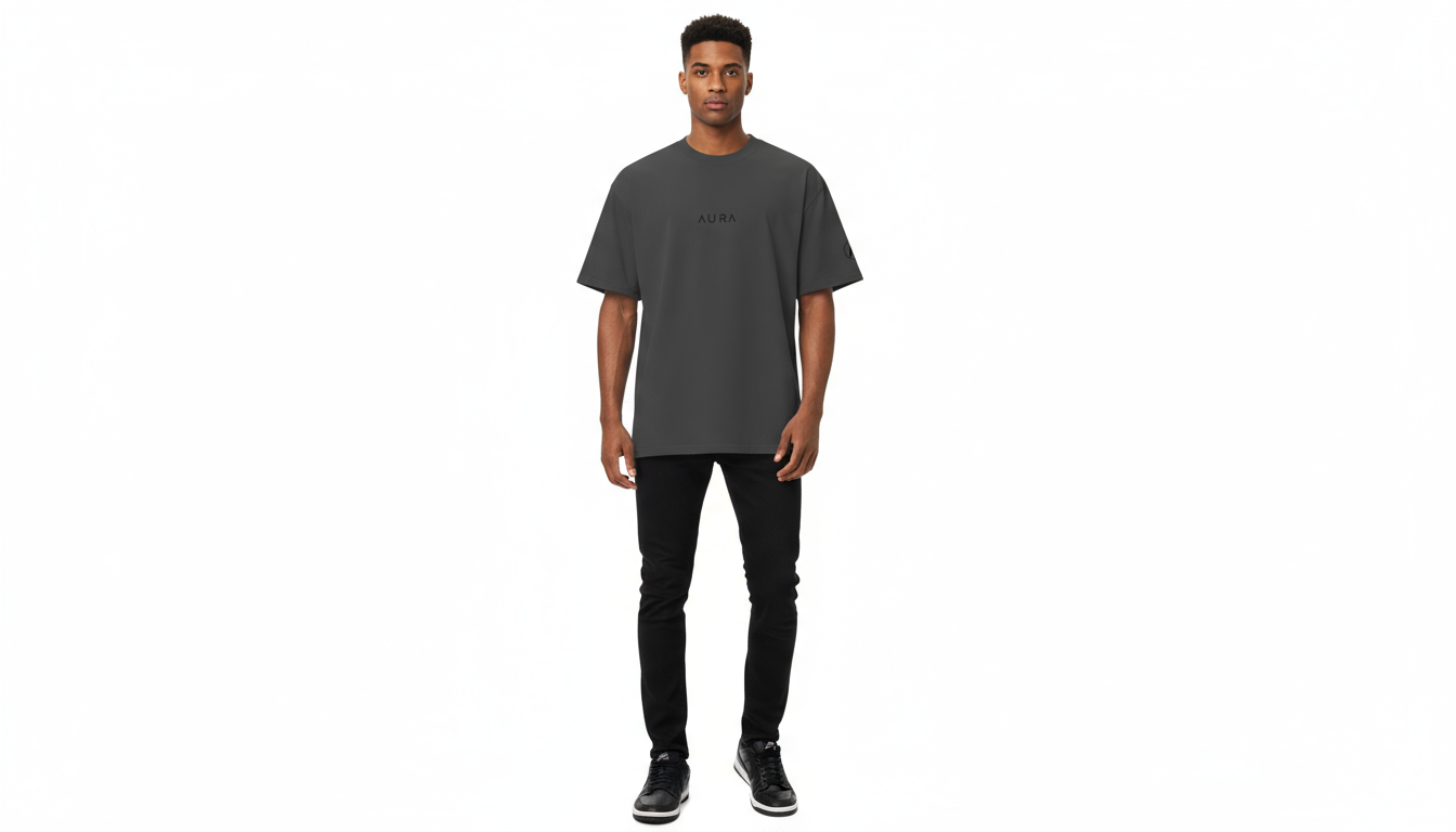 AURA Oversized faded Black