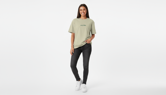 AURA Oversized faded Eucalyptus